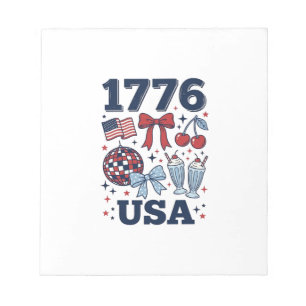 1776 USA Patriotic Coquette Vector Design_1 Notepad