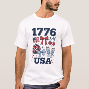 1776 USA Patriotic Coquette Vector Design_1 T-Shirt