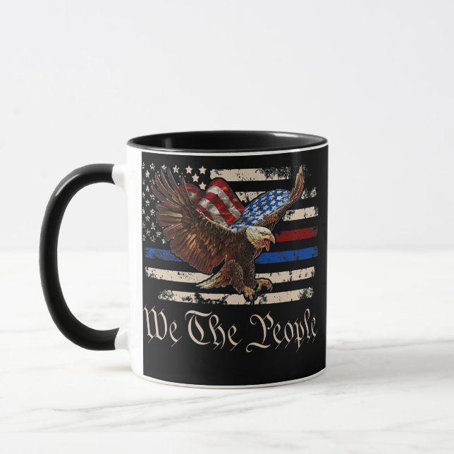 1776 We The People 4th Of July Bald Eagle Mug (Left)