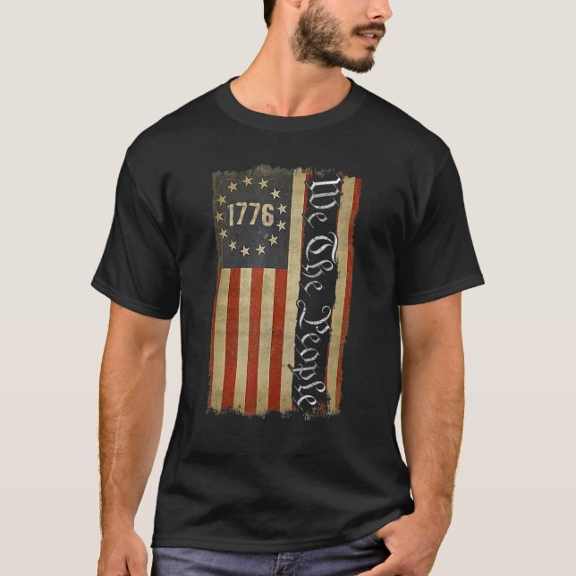 1776 We The People Betsy Ross 4th Of July American T-Shirt (Front)