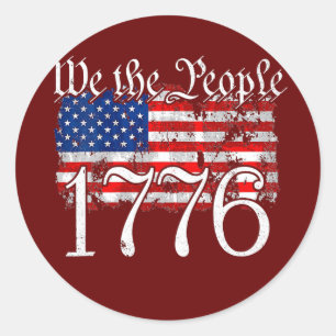 1776 We the People Betsy Ross 4th Of July Classic Round Sticker