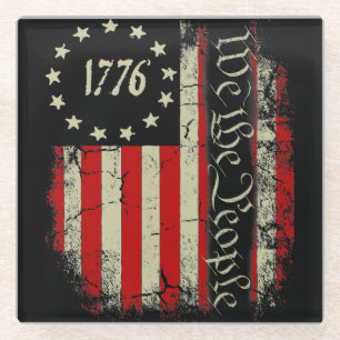 1776 We the People Glass Coaster