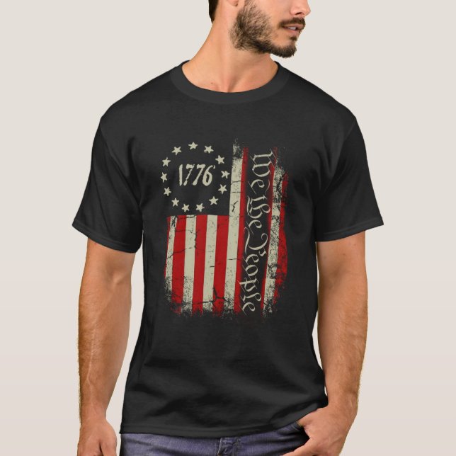 1776 We The People Patriotic American Constitution T-Shirt (Front)