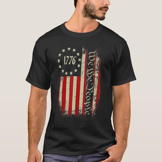 1776 We The People Patriotic American Constitution T-Shirt (Front)