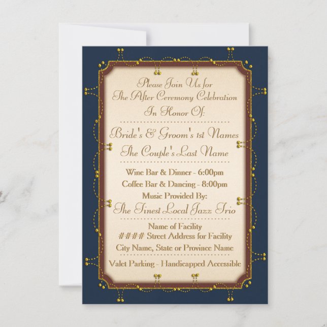 1776 Wedding Collection (Reception Invite) Invitation (Front)
