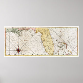 1777 Florida Map Poster