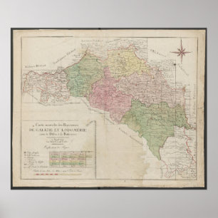 1780 Map of the Kingdoms of Galicia and Lodomeria  Poster