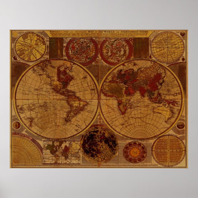 1780 Old World Map Art Poster (Front)