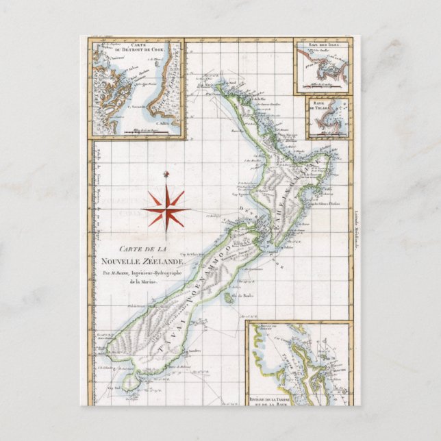 1787 New Zealand Map Postcard (Front)