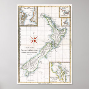 1787 New Zealand Map Poster