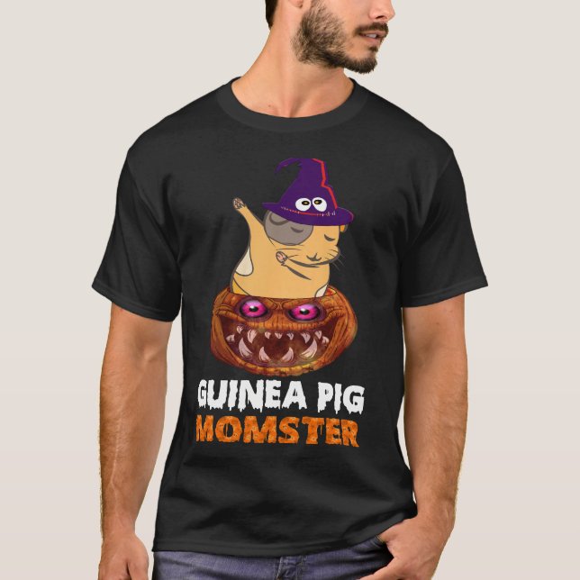 178 Guinea Pig Momster Pumpkin Monster Funny Hallo T-Shirt (Front)