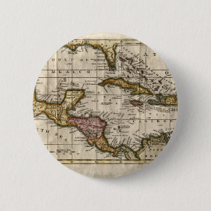 1790 Map of The West Indies by Dilly and Robinson 6 Cm Round Badge