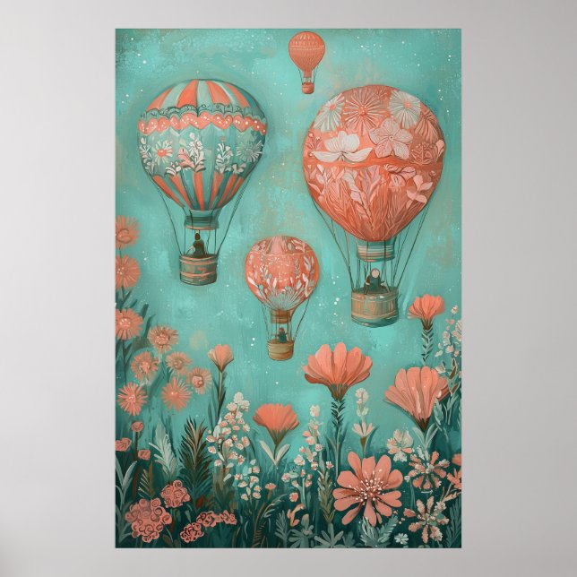 1792 Floating Hot Air Balloons Poster (Front)