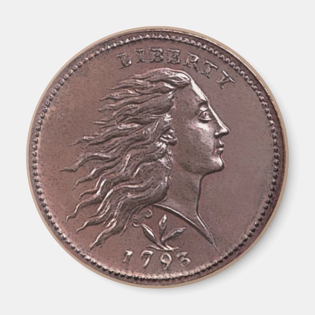 1793 Flowing Hair Large Cent Magnet (Front)