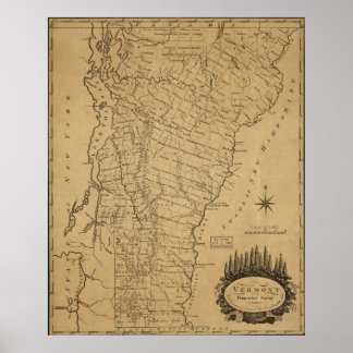 1793 Map of Vermont Poster
