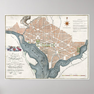 1795 Plan of the City of Washington Poster