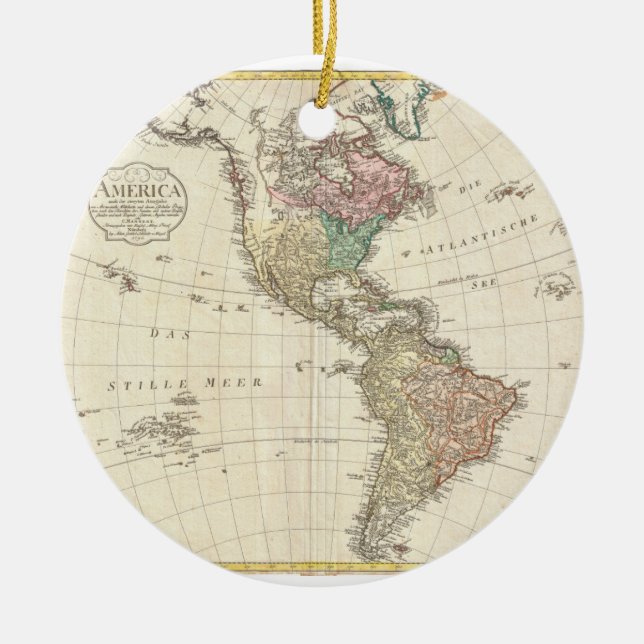 1796 Mannert Map of North and South America Ceramic Ornament (Front)