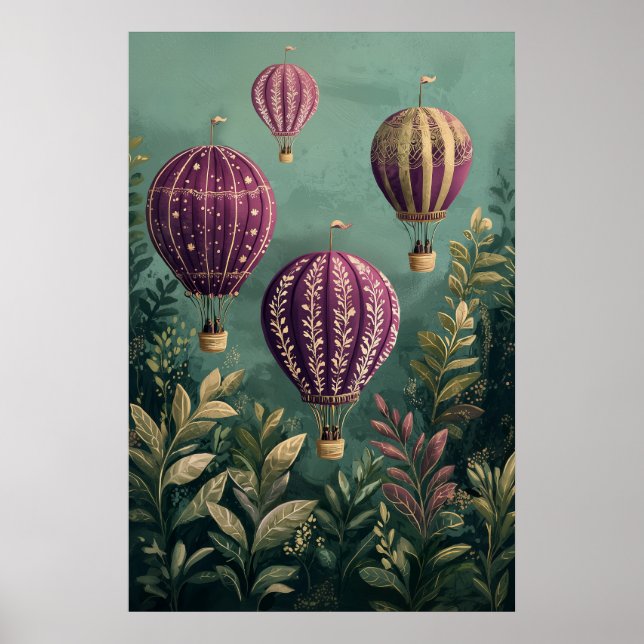 1799 Floating Hot Air Balloons Poster (Front)