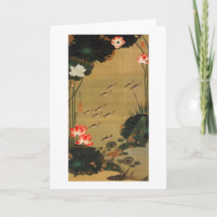 17. 蓮池遊魚図, 若冲 Pond with The Lotus, Jakuchū Card