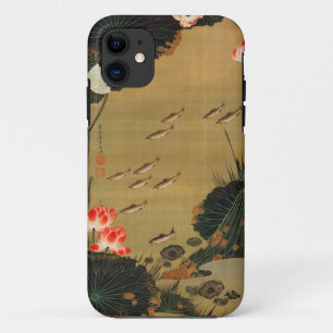 17. 蓮池遊魚図, 若冲 Pond with The Lotus, Jakuchū iPhone 11 Case