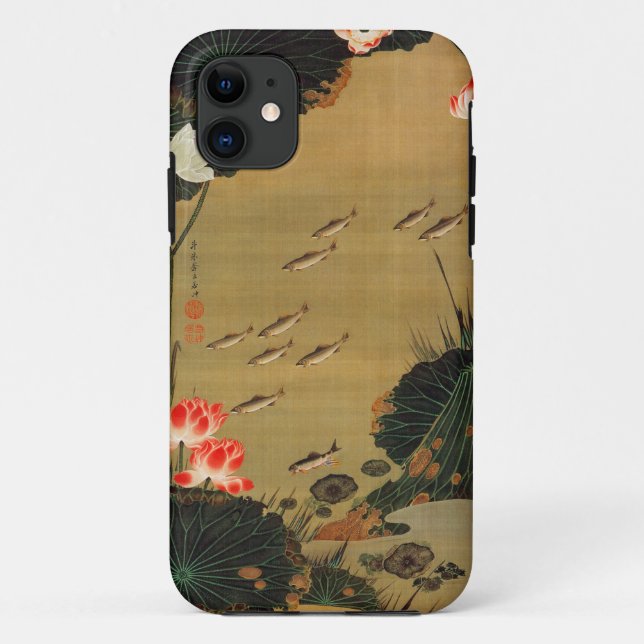 17. 蓮池遊魚図, 若冲 Pond with The Lotus, Jakuchū Case-Mate iPhone Case (Back)