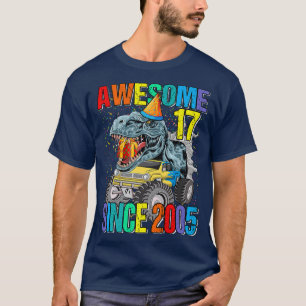 17 Awesome Since 2005 Dinosaur Monster Truck 17th  T-Shirt