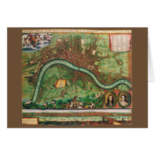 17 Century Antique London Street Map