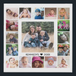 17 Family Photo Collage Create Your Own Faux Canvas Print<br><div class="desc">Create your own photo collage  faux wrapped canvas print with 17 of your favourite pictures on a white background.Personalise with family name and established date.</div>