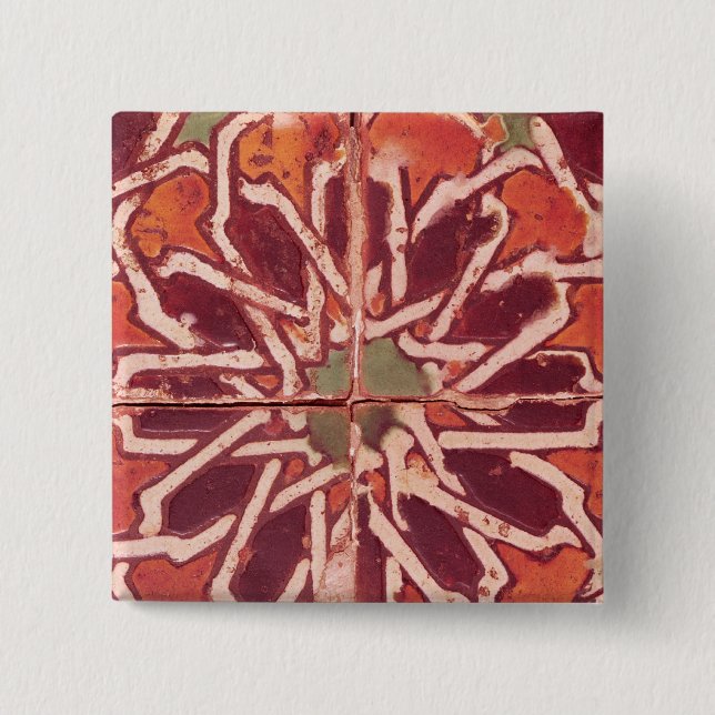 17:Isnik Tile, 16th century 15 Cm Square Badge (Front)