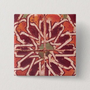17:Isnik Tile, 16th century 15 Cm Square Badge