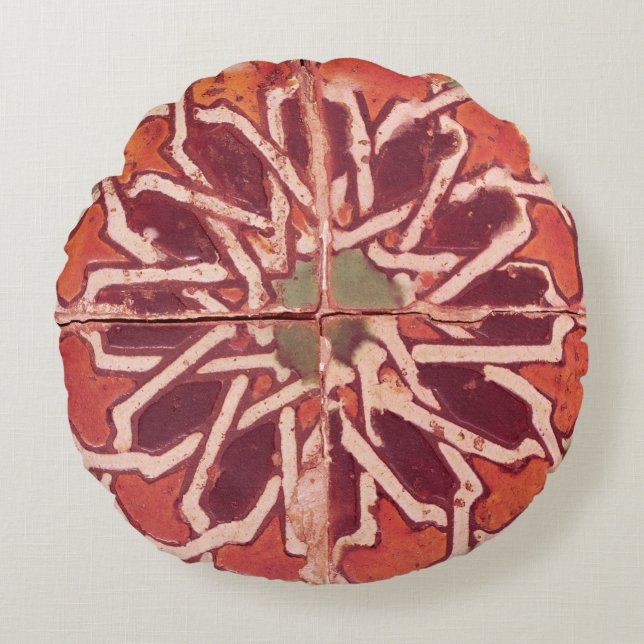 17:Isnik Tile, 16th century Round Cushion (Front)