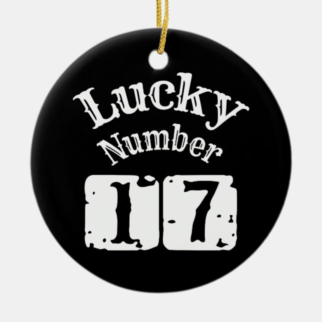 17 - Lucky Number 17 Luck Ceramic Ornament (Front)