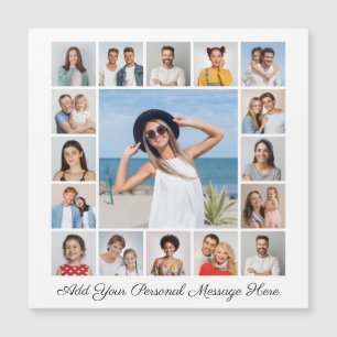 17 Photo Collage Add Your Greeting Magnetic Card