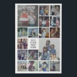17 Photo Collage and Text - Can Edit White Faux Canvas Print<br><div class="desc">A design with a basic white background. Use up to 17 square photos to create a unique and personal gift. If you need to adjust the pictures,  click on the customise tool to make changes.</div>