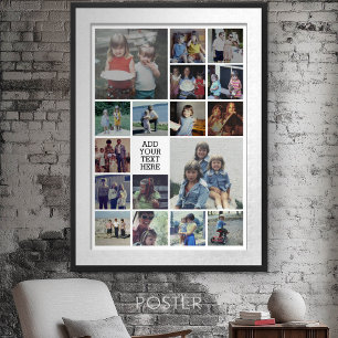 17 Photo Collage and Text - Can Edit White Poster