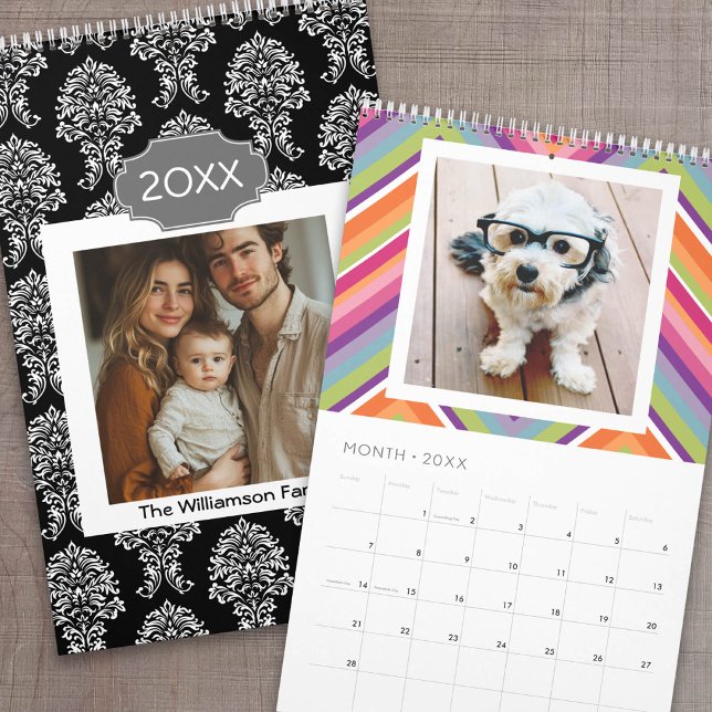 17 Photo Collage - Colourful Patterns - Family Calendar (Photo Calendar)