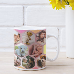 17 Photo Collage Cute Family Love Memory Two-Tone Coffee Mug