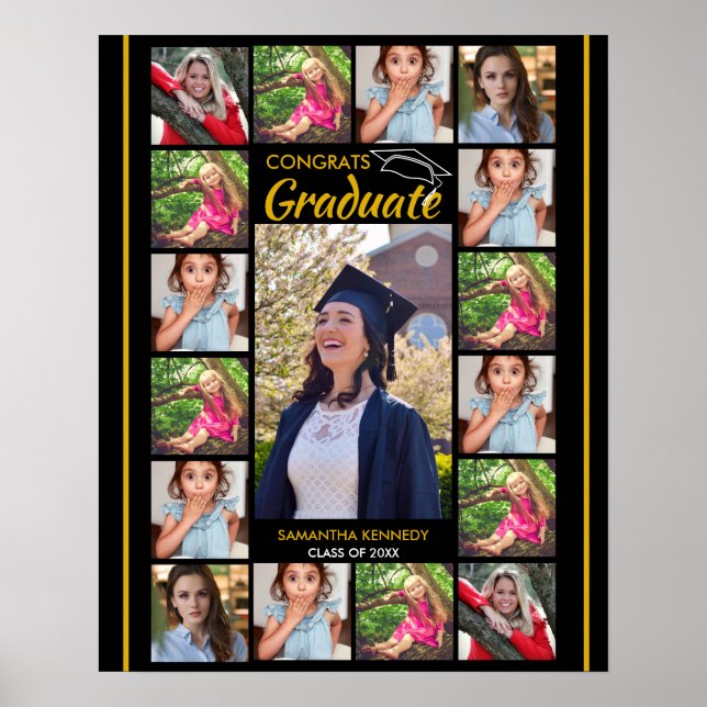 17 Photo Collage Template Congrats Graduate 2026 Poster (Front)
