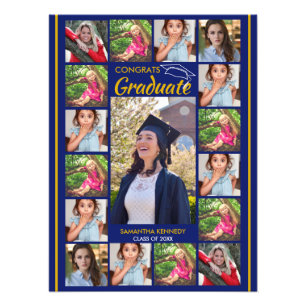 17 Photo Collage Template Congrats Graduate Blue Print