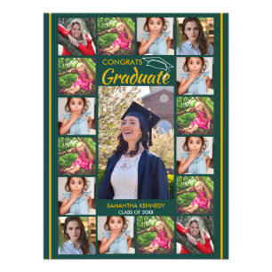 17 Photo Collage Template Congrats Graduate Green Print