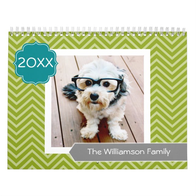 17 Photo Family Template and Colourful Patterns Calendar (Cover)