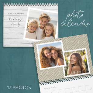 17 Photo Template with Modern Patterns Calendar