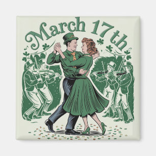 17 th March saint Patrick. Irish Festival Magnet