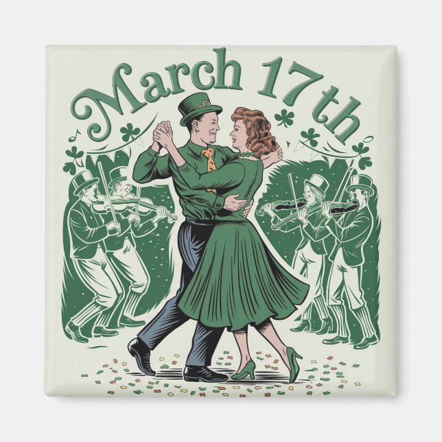 17 th March saint Patrick. Irish Festival Magnet (Front)