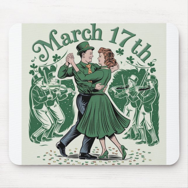17 th March saint Patrick. Irish Festival Mouse Pad (Front)