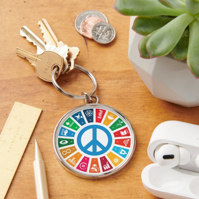 17 UN SDGs Sustainable Development Goals Key Ring (Desk)