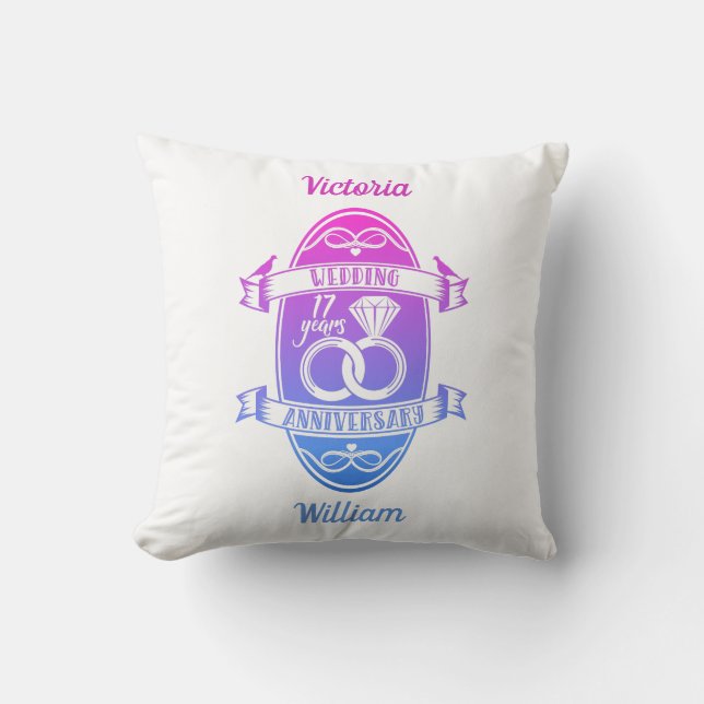 17 Year 17th wedding anniversary Cushion (Front)