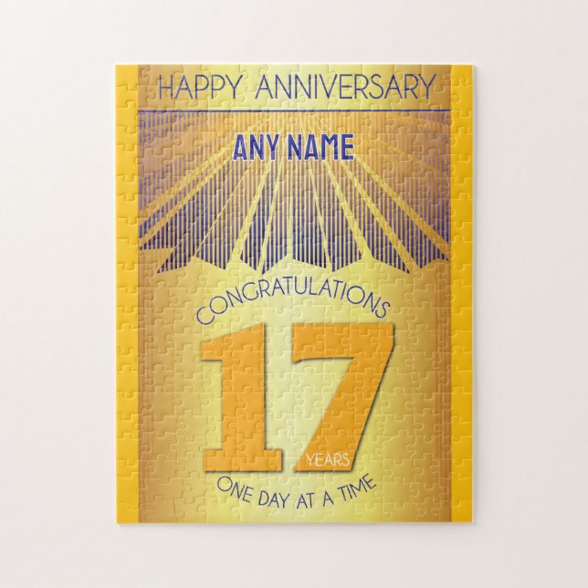 17 Year | AA 12 Step Anniversary Personalised Jigsaw Puzzle (Vertical)
