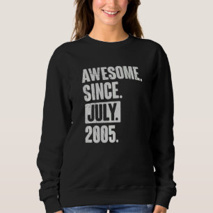 17 Year Old 17th Birthday Awesome Since July 200 Sweatshirt