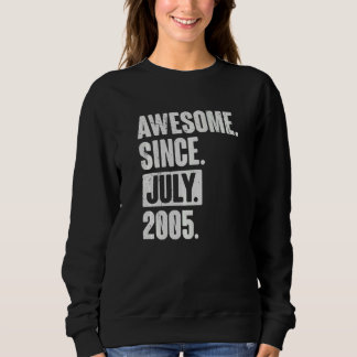 17 Year Old 17th Birthday   Awesome Since July 200 Sweatshirt